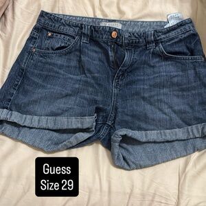 Guess Women's Rolled-Hem Denim Shorts - Blue